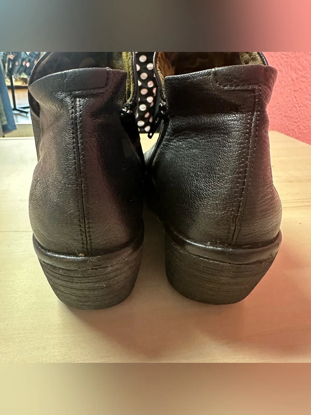 Fly London Yip Black Wedge Leather Ankle boots